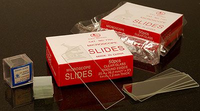 100 Blank Microscope slides + 100 Square Cover Slips  