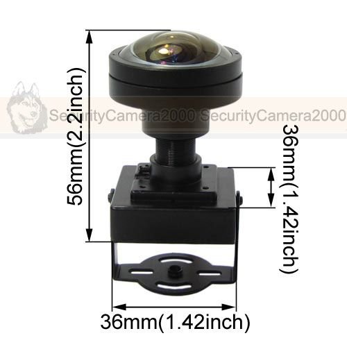 High Resolution Mini 540TVL Hidden Camera 1.74mm Lens 165Deg Wide View 