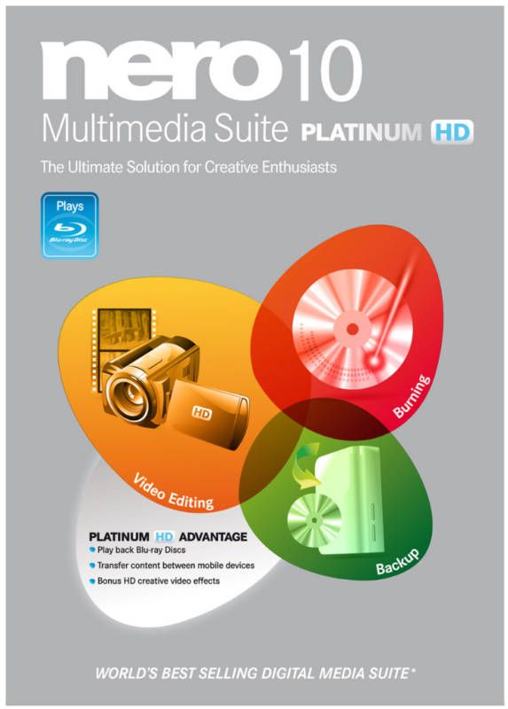 NERO 10 Multimedia Suite PLATINUM HD Editing PC NEW  