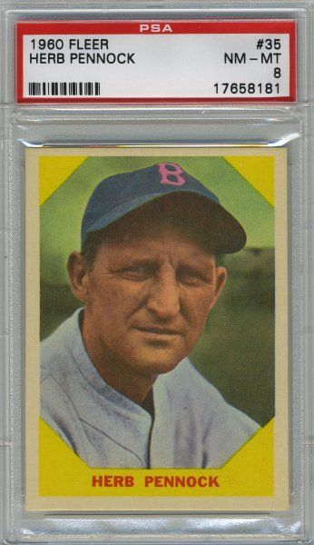 1960 Fleer Baseball #35 Herb PENNOCK   PSA 8 NM/MT  