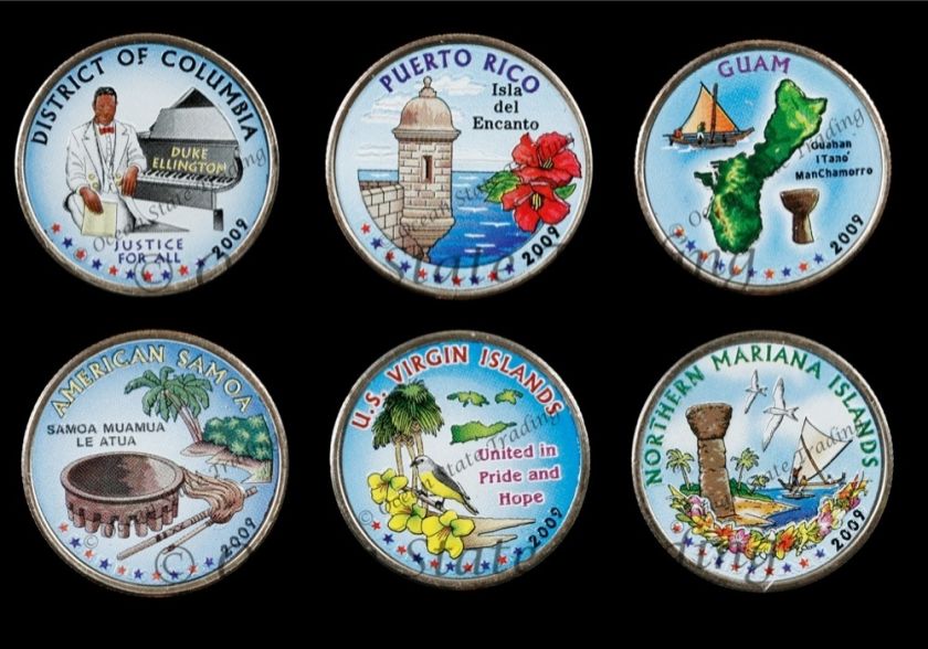   quarters and ALL 5 colorized National Park colorized quarters