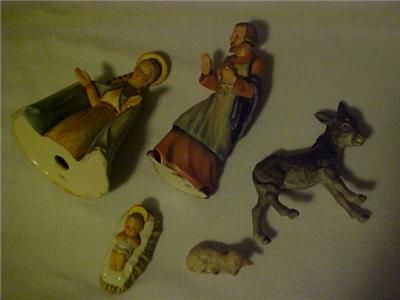 Hummel Goebel Christmas Nativity Scene Joseph,Mary,Baby Jesus, Donkey 