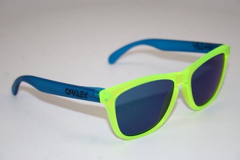 OAKLEY FROGSKINS BLACKLIGHT YELLOW BLUE IRIDIUM SUNGLASSES  