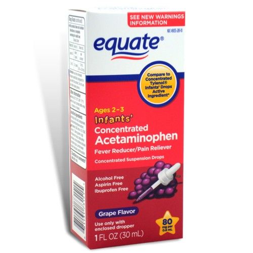 Infants Pain Relief Acetaminophen Drops 1 oz, Equate  