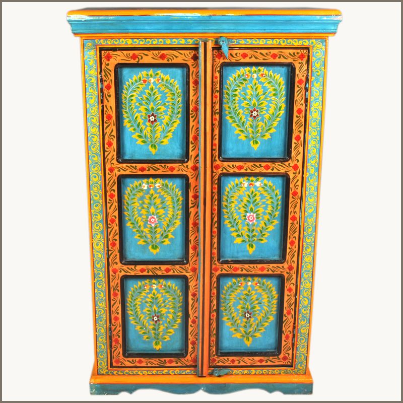   Painted Heritage Clothing Wardrobe Storage Armoire Closet Furniture