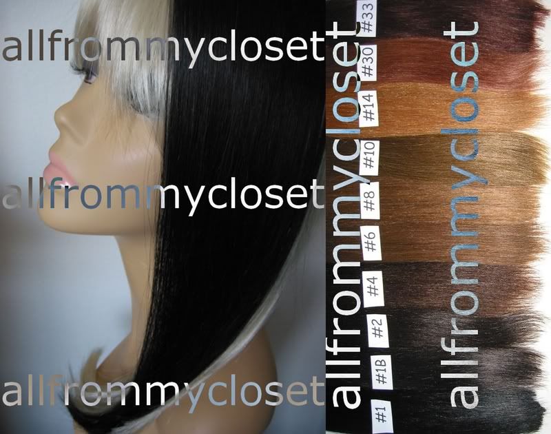 22BLACK DARK BROWN AUBURN CLIPON BANGS HAIR EXTENSIONS  