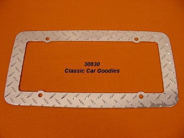 Diamond Plate #1 License Plate Frame. Chrome Trucker 4X4  