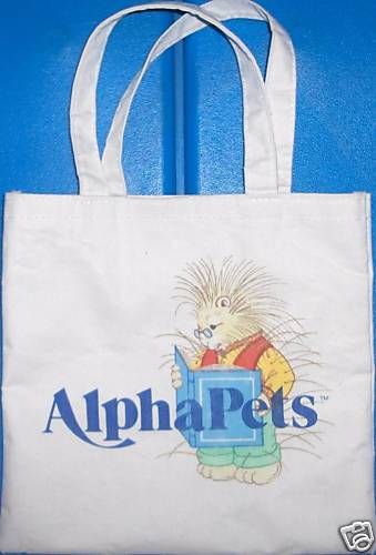ALPHA PETS Childrens TOTE Shopping BAG Books Hedgehog  