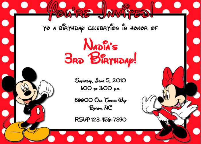 Mickey Mouse U PRINT Birthday Party DIGITAL INVITATION  