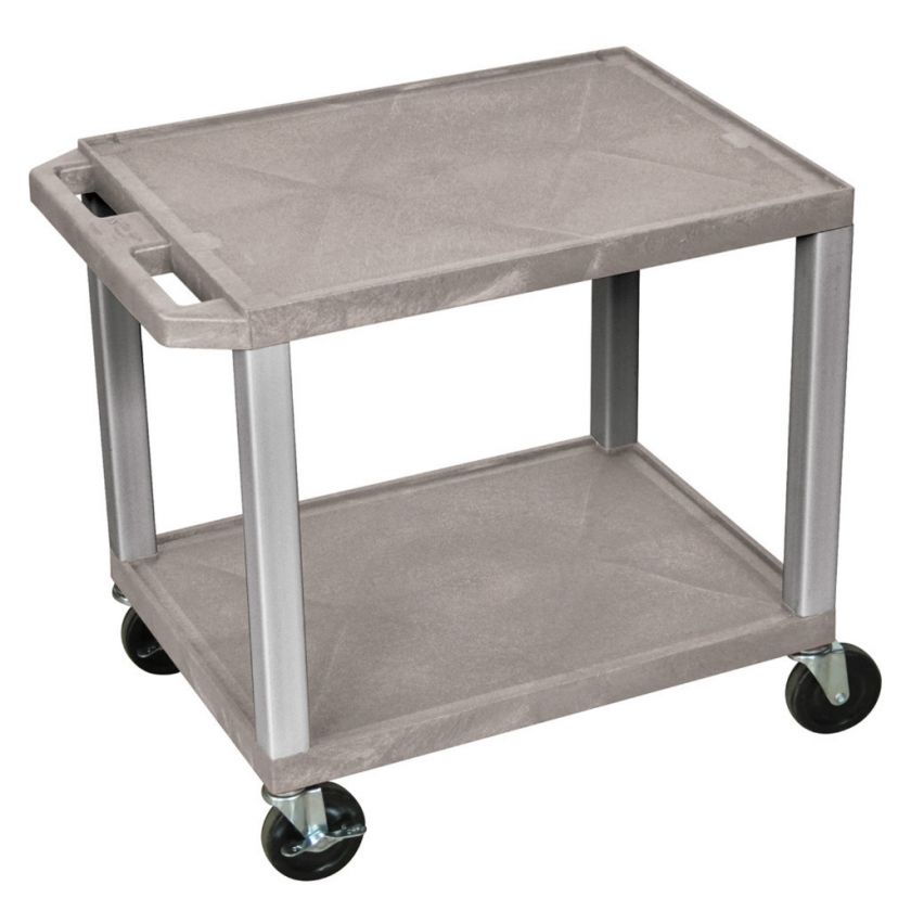   Rolling Plastic AV Multipurpose Utility Storage Cart Gray  