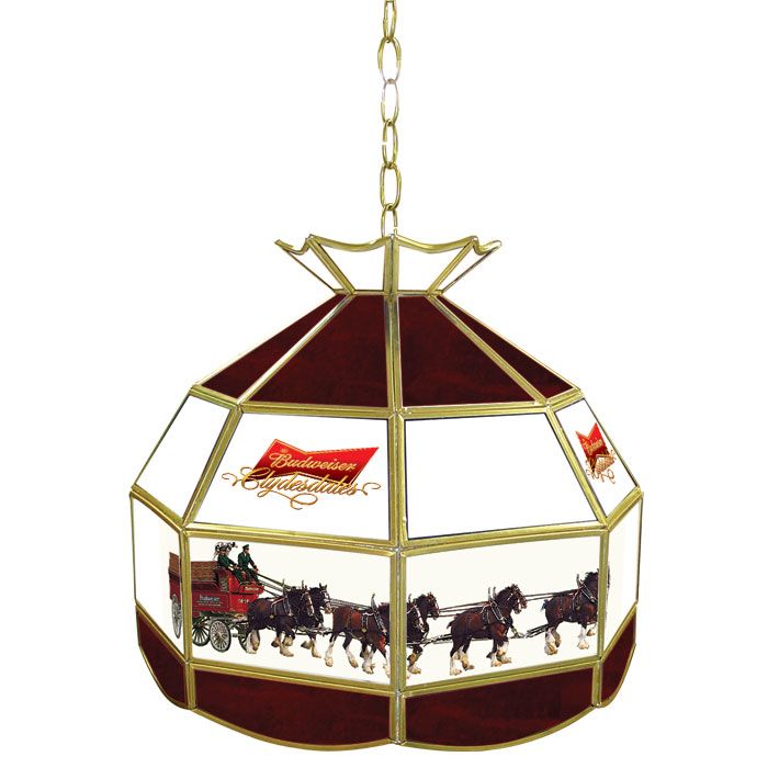 Budweiser Clydesdale 16 inch Tiffany Lamp Light Fixture  