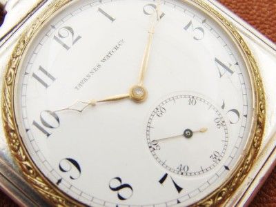 TAVANNES 15 JEWELS PURE SILVER SQUARE PURE SILVER POCKET WATCH  