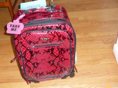 KATHY VAN ZEELAND RED SPINNER 20 CARRY ON LUGGAGE NWT  