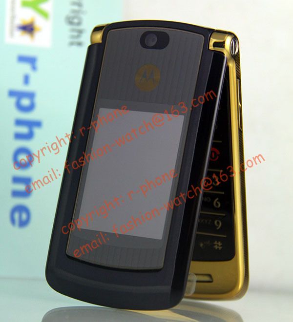 Motorola RAZR2 V8 Gold Mobile Cell Phone Quadband Unlocked, 2.0MP 