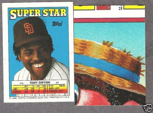 1988 Topps Superstar Tony Gwynn, Garbage Pail Back  