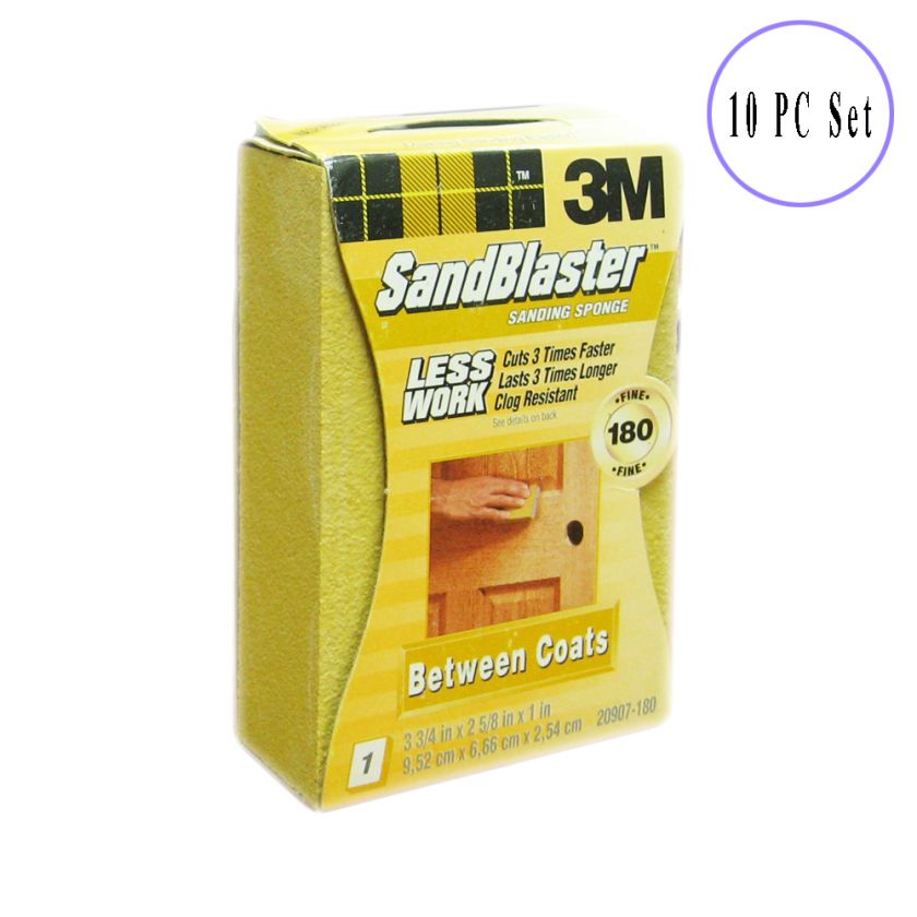 3M 20907 180 SandBlaster Sanding Sponges 180G 10 PC Set 051111115176 