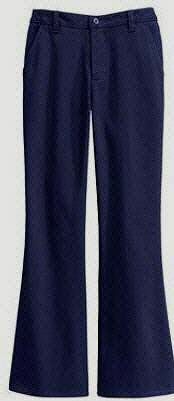 LANDS END Navy Stretch School Uniform Flat Front Flare Pants * girls 