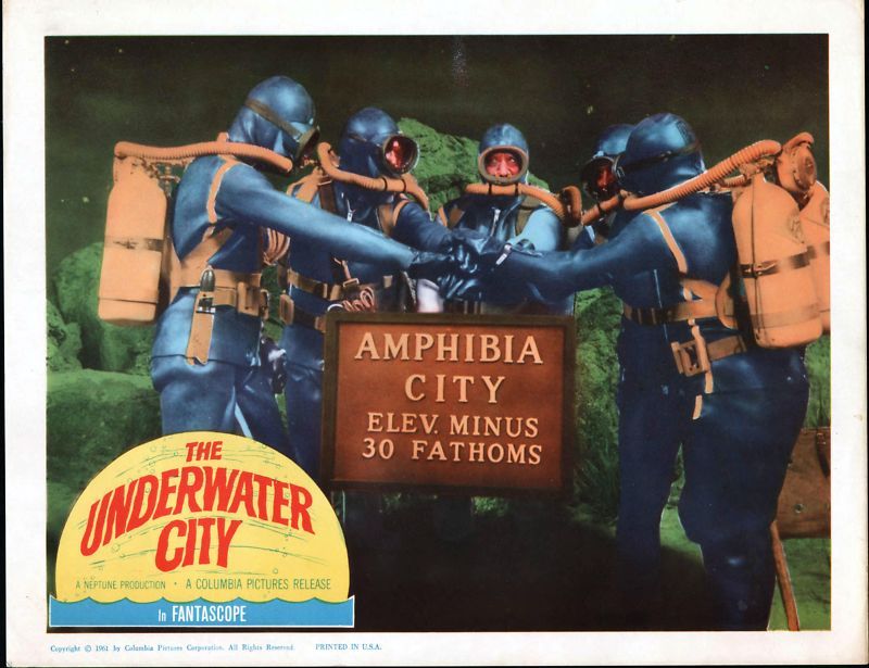 SCUBA DIVING Original 1961 Movie Lobby UNDERWATER CITY  