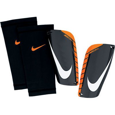 Nike MERCURIAL LITE Shin Guard Slip Shield NEW BLK/ORG  