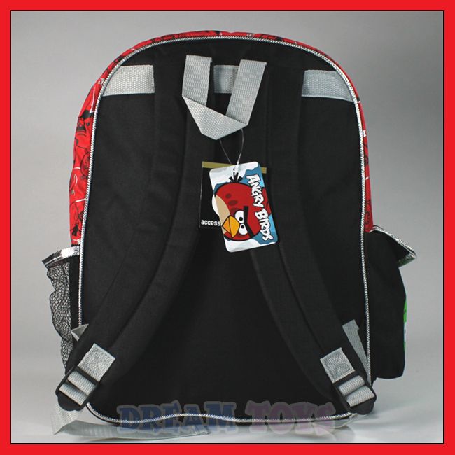 Angry Birds 16 Backpack with Pig Pockets   Red School Book Bag Game 