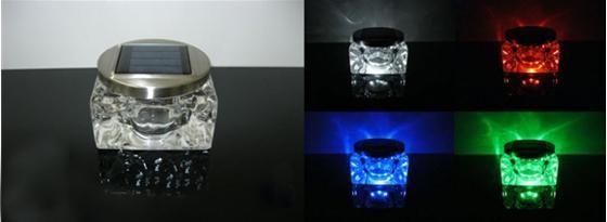 Outdoor Solar Color Changing LED Table Garden Night Path Light Crystal 