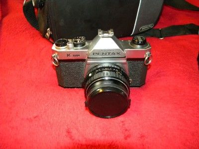 Pentax K1000 35 mm ASAHI Extras Flash Filters Case Strap Film 50mm 