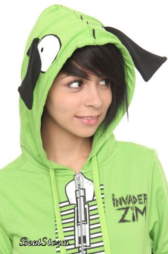   GREEN DOG SUIT GIR EARS ZIP UP HOODIE SWEATSHIRT NWT S XL NEW  