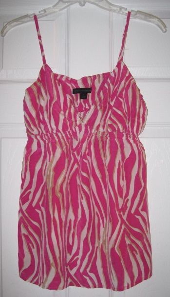 EXPRESS SEXY PINK ZEBRA PRINT 100% SILK TANK TOP M  