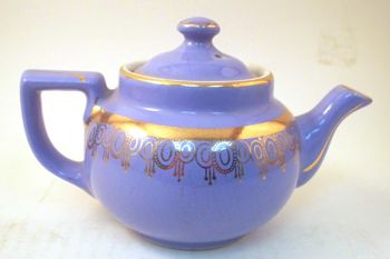 Vintage Hall Blue & Gold 2 Cup Teapot  