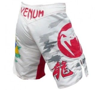 VENUM MACHIDA UFC 129 DRAGON FIGHT SHORTS WHITE L 34/35  