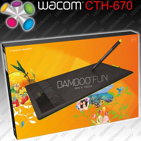 Wacom Bamboo Fun Pen & Touch CTH 670 3G 3rd Gen Medium Tablet Optional 