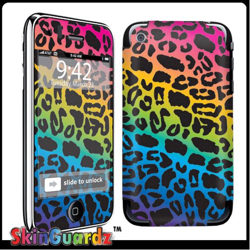 Rainbow Leopard Vinyl Case Decal Skin To Cover Your Apple IPHONE 3G 