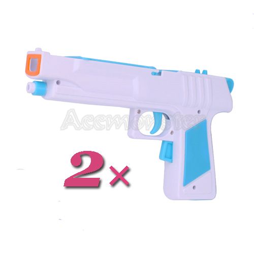 2Motion Plus Light Gun White With Blue For Nintendo Wii  